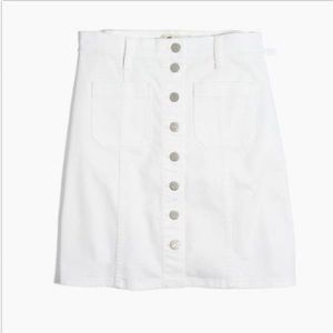 Madewell denim white button up skirt 26