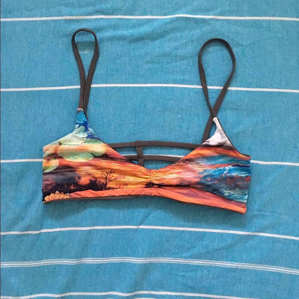 San Lorenzo olive & pantanal caged bra top