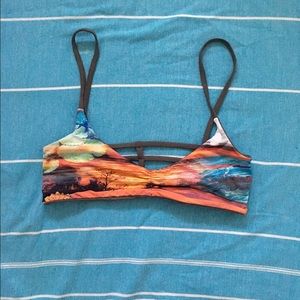 San Lorenzo olive & pantanal caged bra top