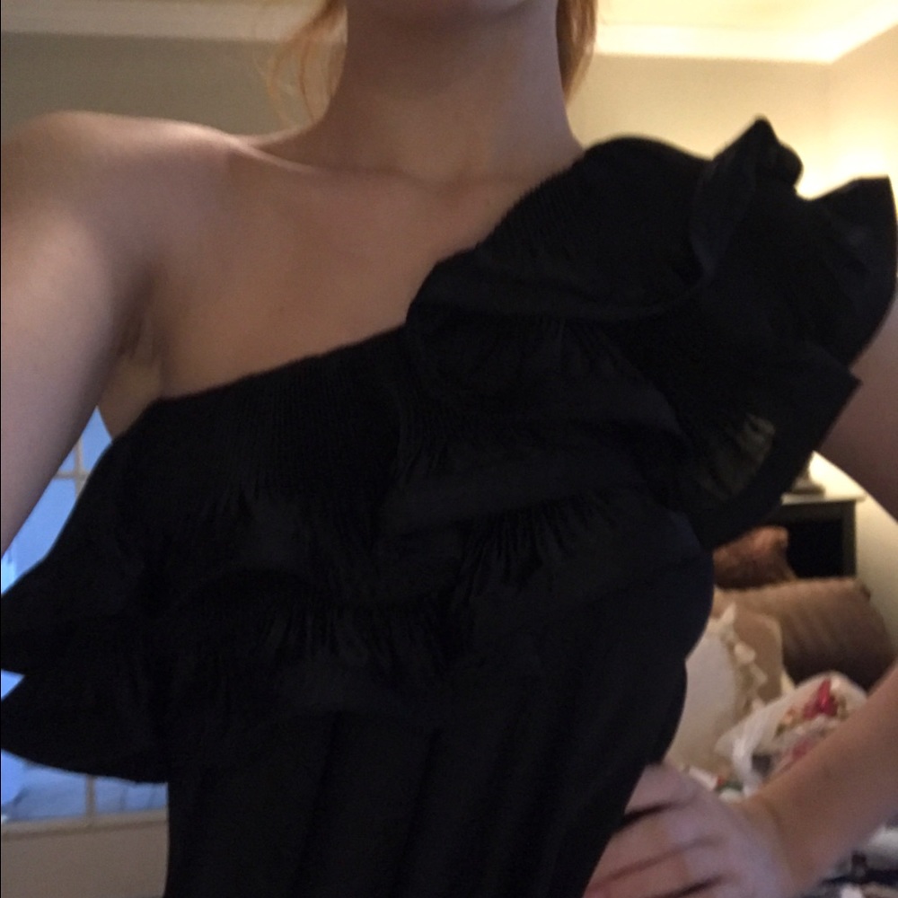 BCBG MaxAzria Ruffle One-Shoulder Draped Dress - Picture 4 of 5