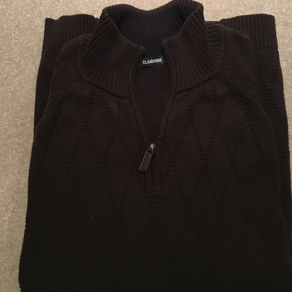Brown half zip sweater
