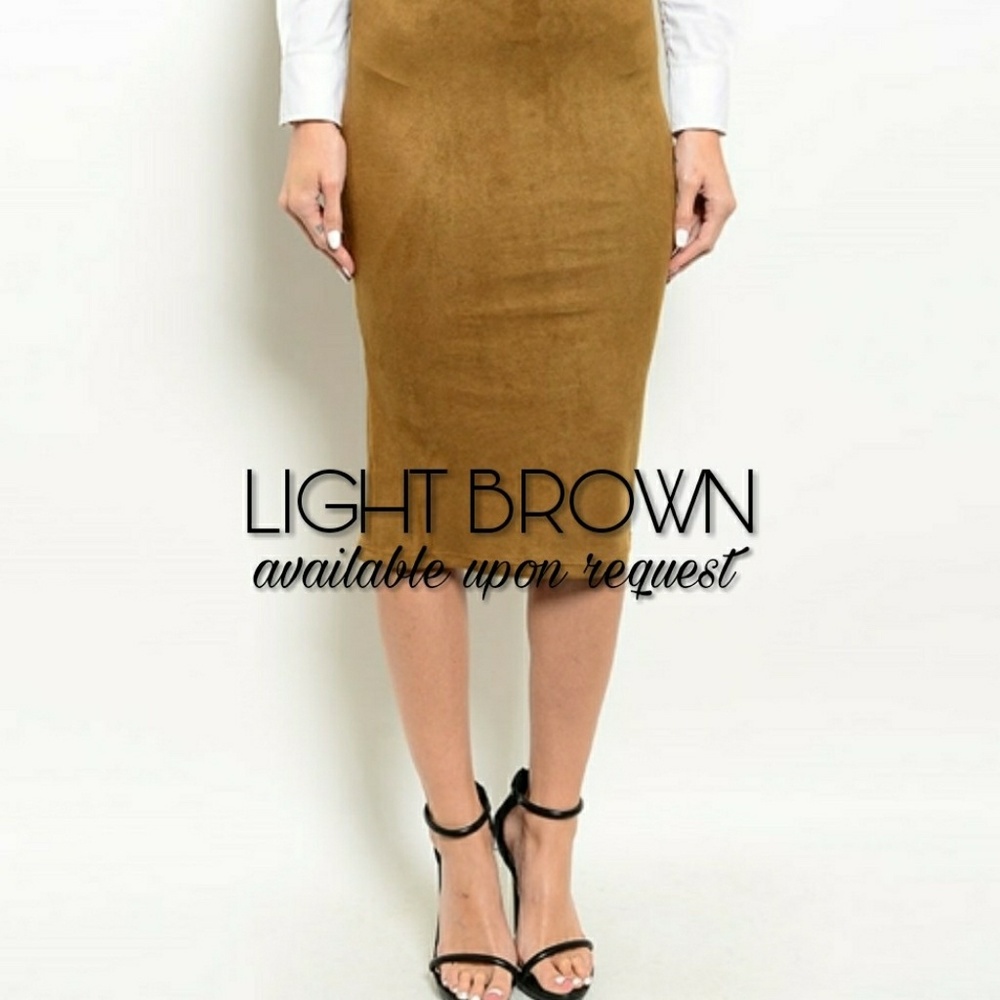 BOUTIQUE Suede Pencil Skirt - Picture 3 of 8