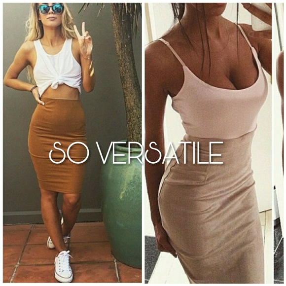 BOUTIQUE Suede Pencil Skirt - Picture 2 of 8