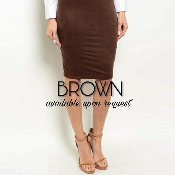 BOUTIQUE Suede Pencil Skirt - Picture 8 of 8
