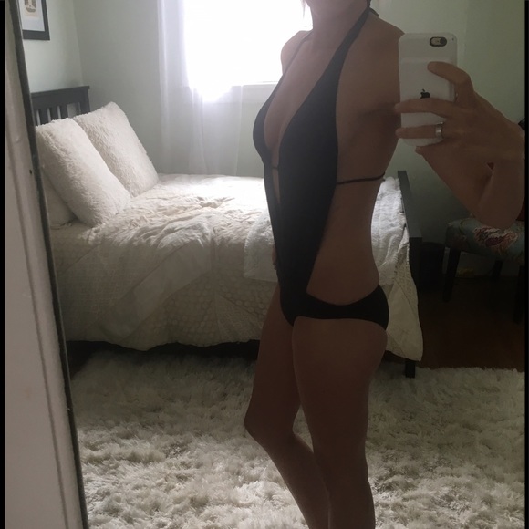 NWT Black Plunge Black Monokini Swimsuit XS - Picture 6 of 7