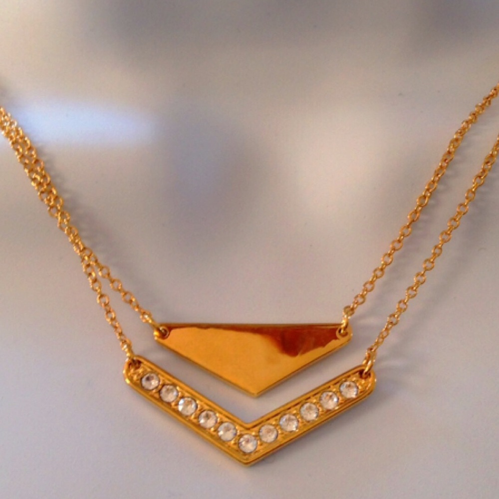 💋Gold plated Swarovski crystal layer necklace
