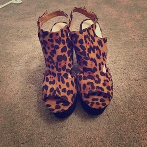 Leopard Platform Heels