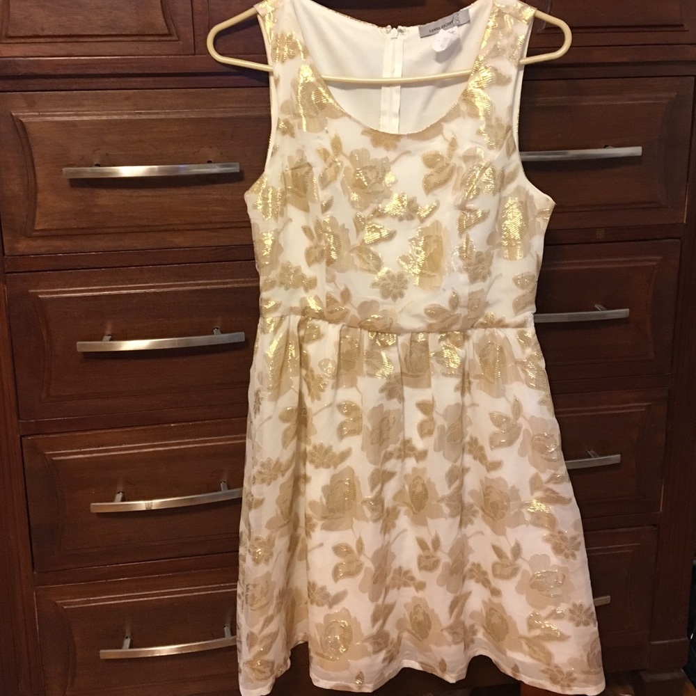 Cream and gold dress