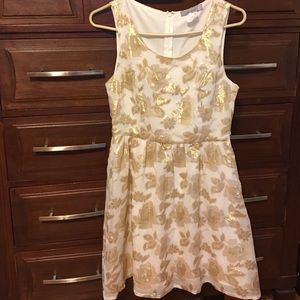 Cream and gold dress