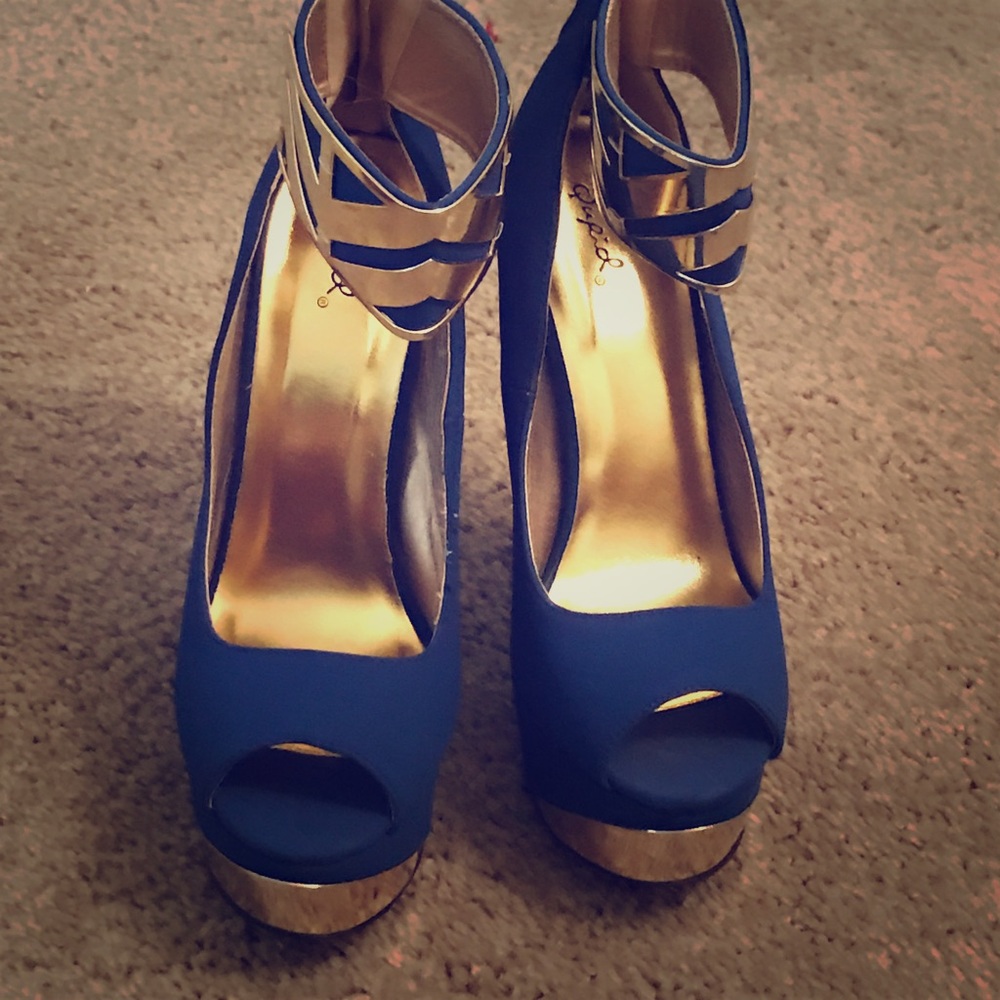 Royal blue and Gold Platforms