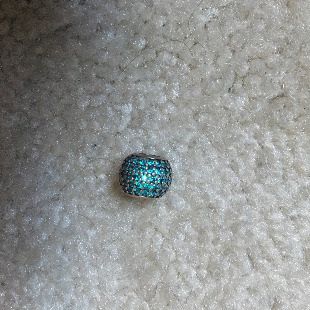 Pandora charm pave lights teal