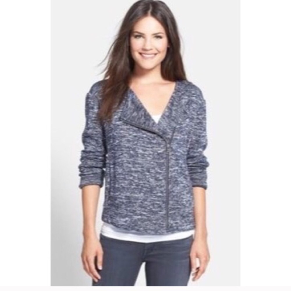 Navy/white knit light weight jacket