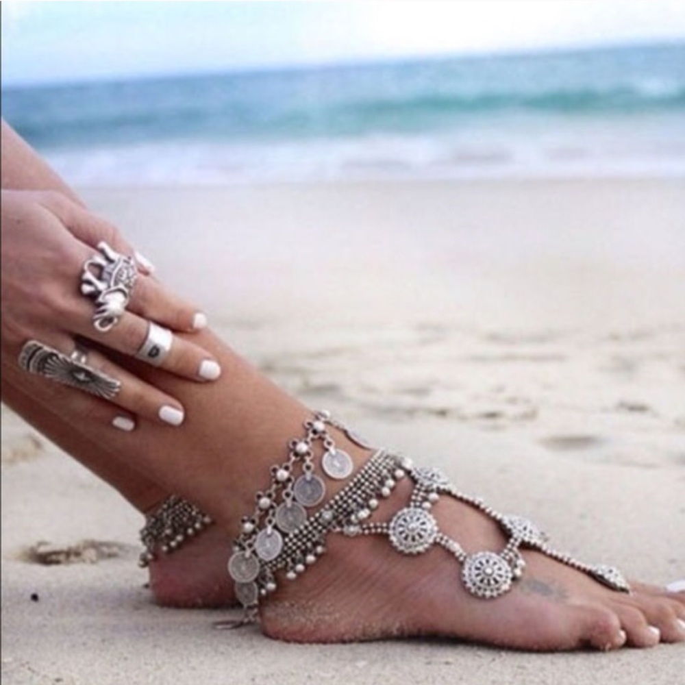 ๐ฅSALE๐ฅ๐ Antique Boho Coin Anklet Or Bracelet - Picture 4 of 6