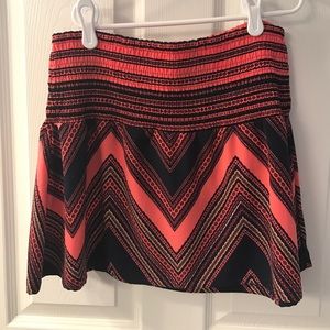 Blue and coral skirt