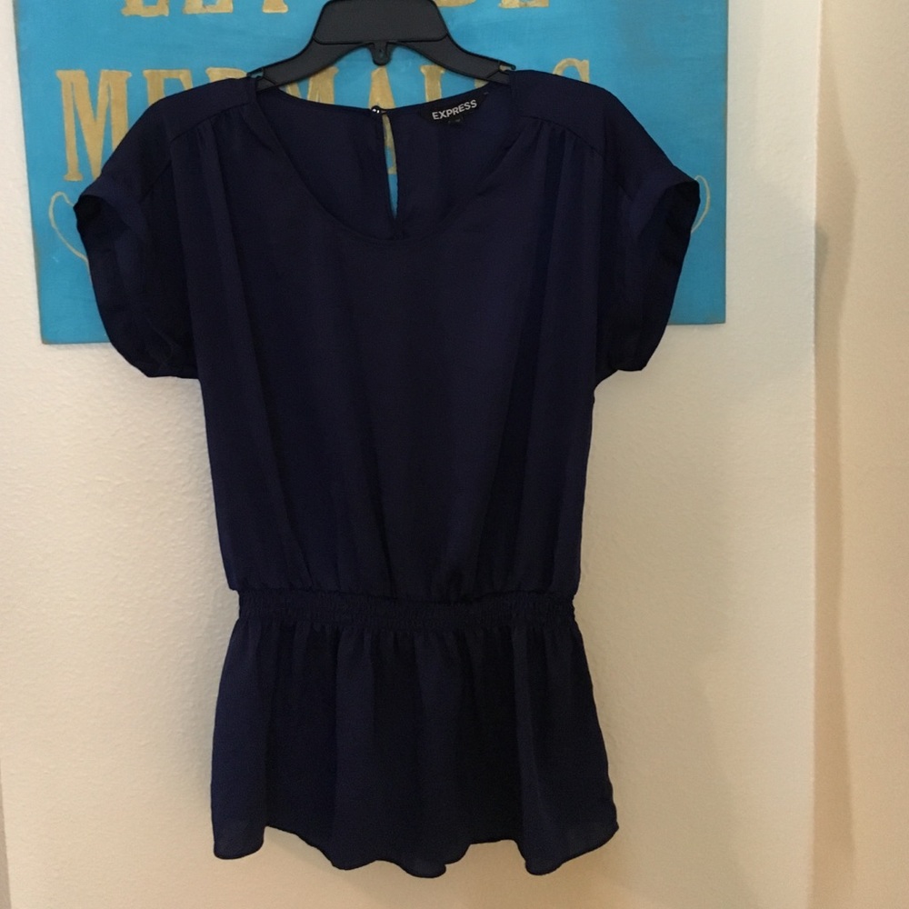 Silk peplum style blouse