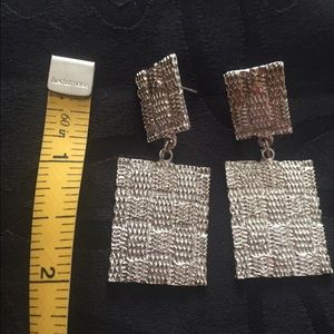 Silver tone pierced earrings