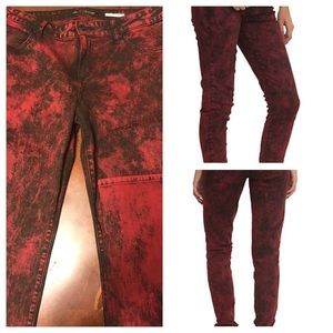 Lovesick Red Acid Wash Skinny Jeans