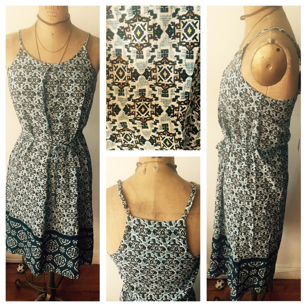 Boho Printed Belted Dress