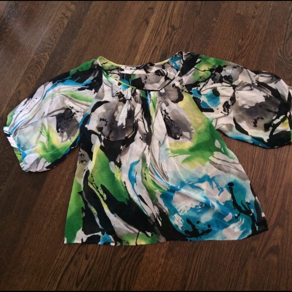 Sheer multicolored blouse