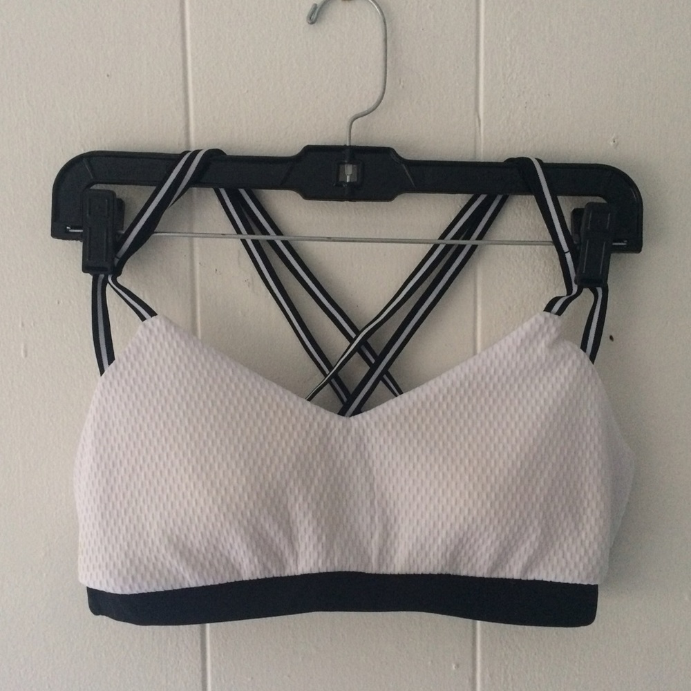 Strappy White Sports Bra