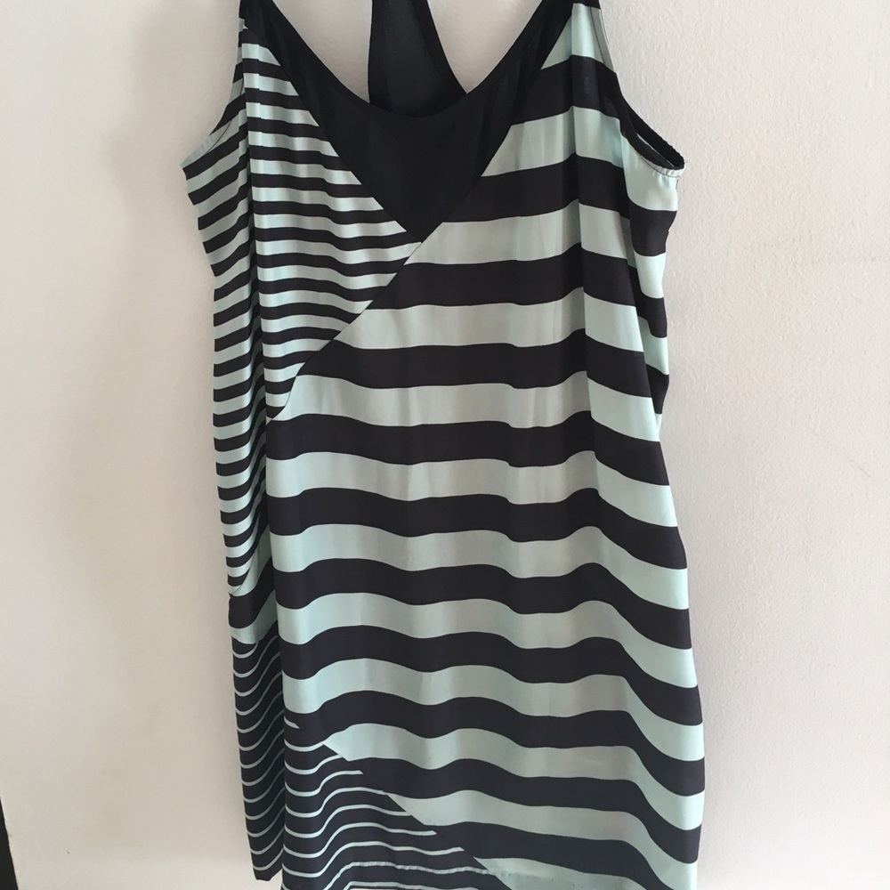 UO Mint and Black Slip dress