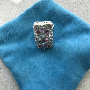 💥Gorgeous Adjustable Ring ~ Faux Rhinestones NWOT