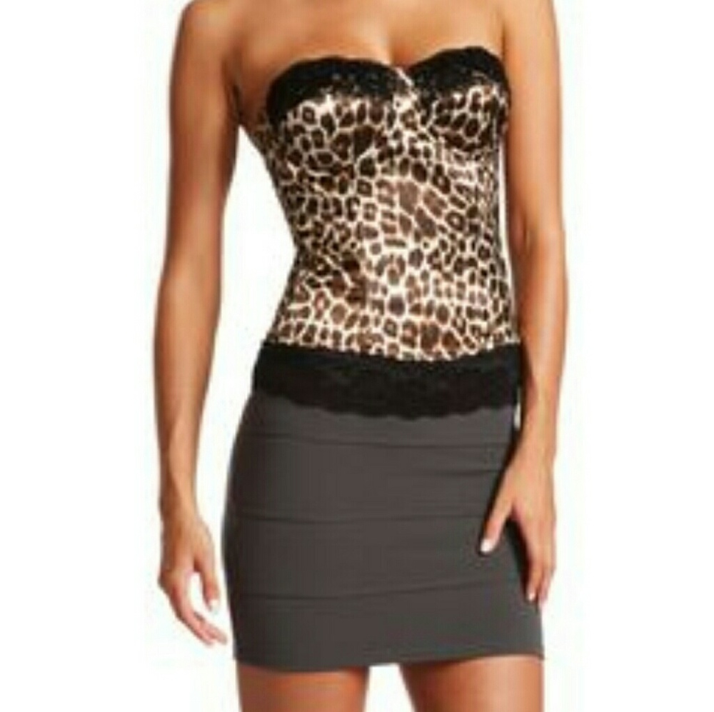 A B Beautiful One Time Warn leopard skin corset