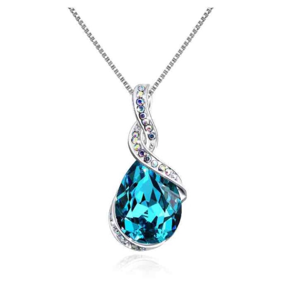 18K Swarovski Teardrop Pendant Necklace
