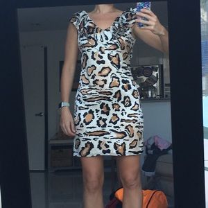 ABS Allen Schwartz sz 4 leopard print silk dress