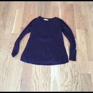 Ann Taylor Loft burgundy Chevron Knit Sweater