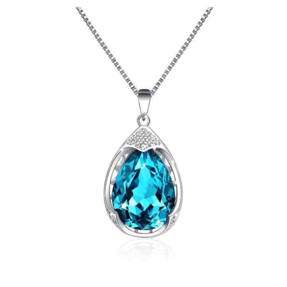18K Swarovski Teardrop Pendant Necklace