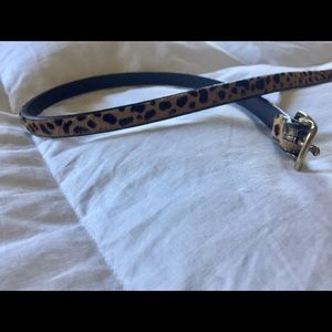 J Crew Leopard Calf Hair Belt