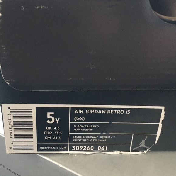 jordan true bred retro 13 black/truerednoir/rouvif - Picture 3 of 4