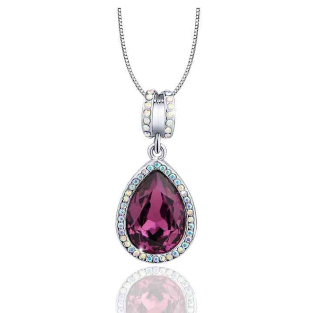 18K Swarovski Teardrop Pendant Necklace