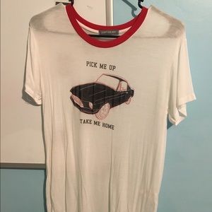 Graphic white, red and black tee shirt