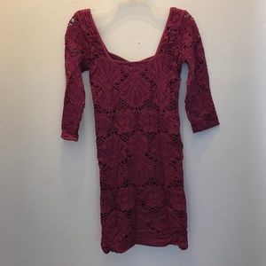 Free People Intimately Lace Raspberry Color