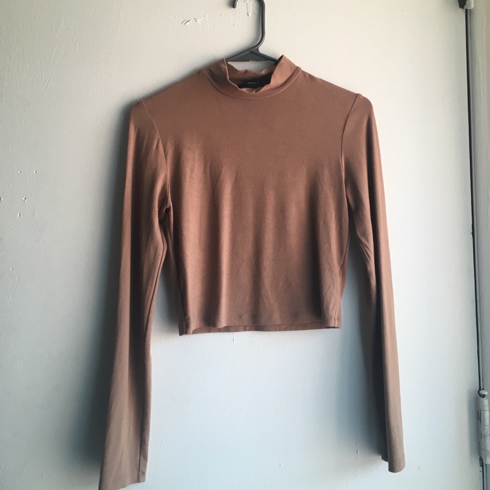 Forever 21 long sleeve, mock neck crop top.