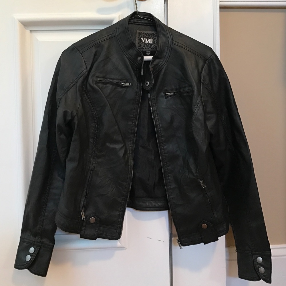 Black leather jacket