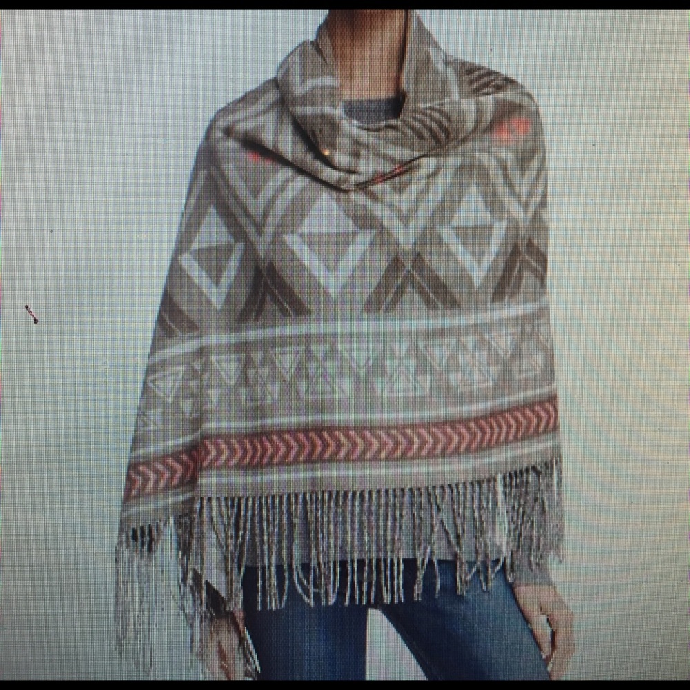 AQUA Diamond Print Woven Wrap. NWOT