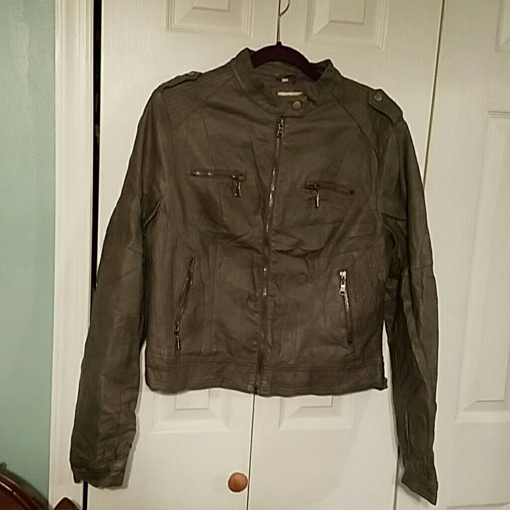 Lapis faux leather jacket EUC