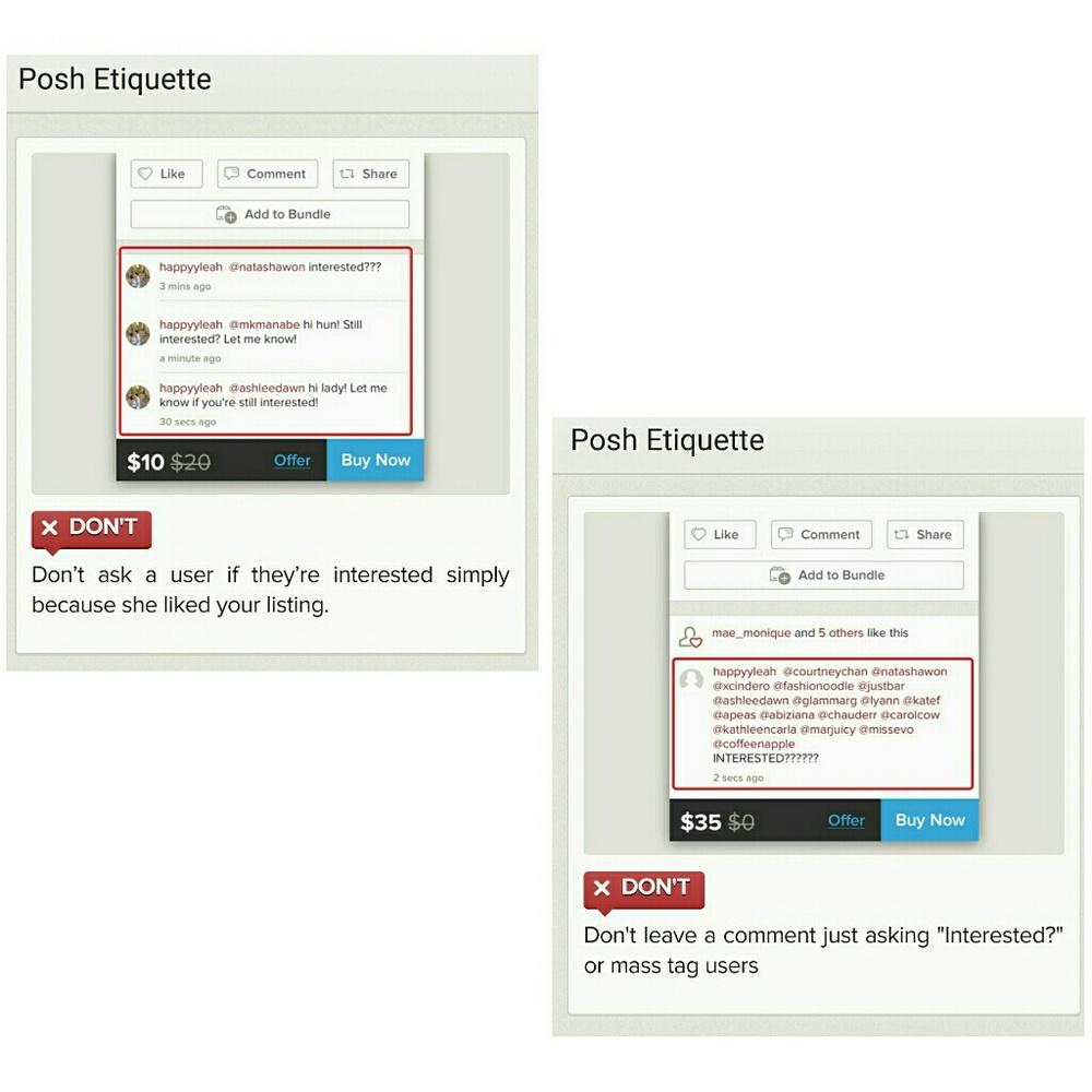 Posh Etiquette Reminder