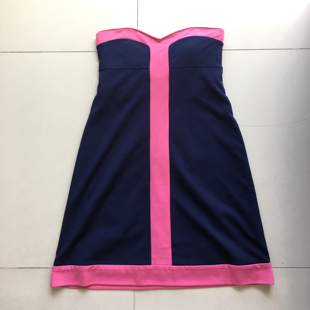 Lilly Pulitzer sz sm navy blue and pink dress - Picture 1 of 4