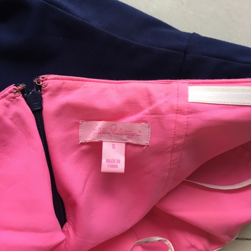 Lilly Pulitzer sz sm navy blue and pink dress - Picture 3 of 4