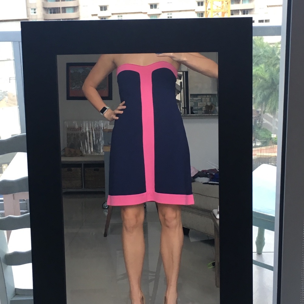 Lilly Pulitzer sz sm navy blue and pink dress - Picture 4 of 4