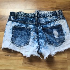 Super short high rise jean shorts
