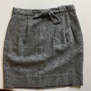 J.Crew Tie-waisted Mini Tweed Skirt - Gray - 00