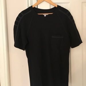 Black pocket waffle tee