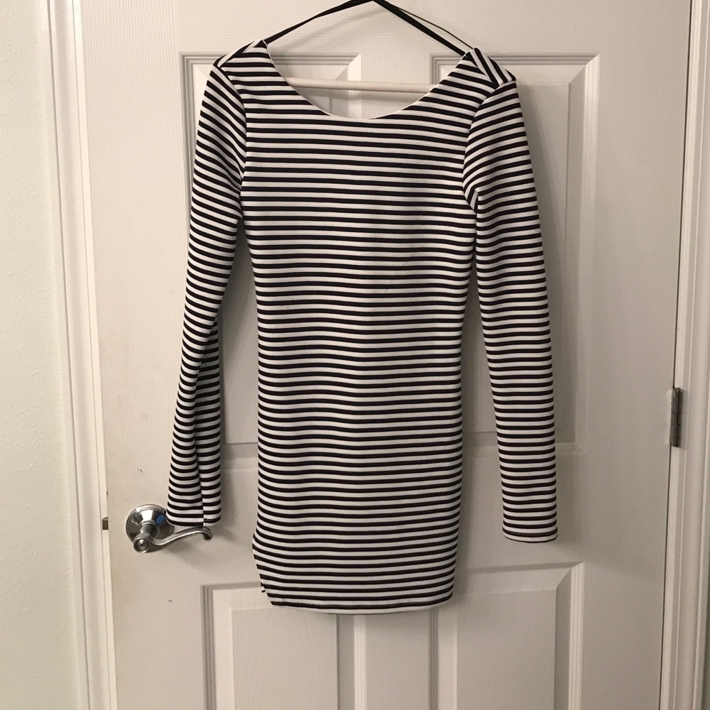Navy stripped mini dress