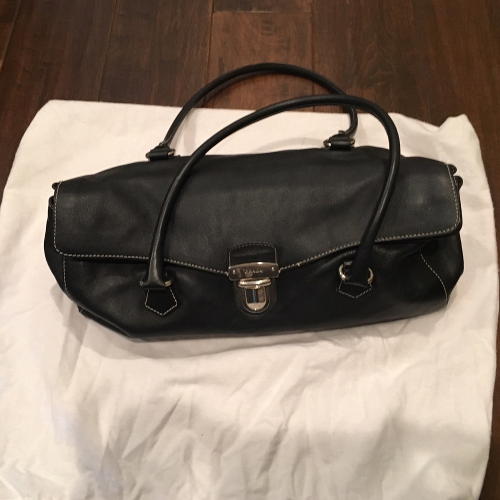 Black Prada leather satchel shoulder bag