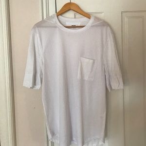 Helmet lang white mens short sleeve t-shirt